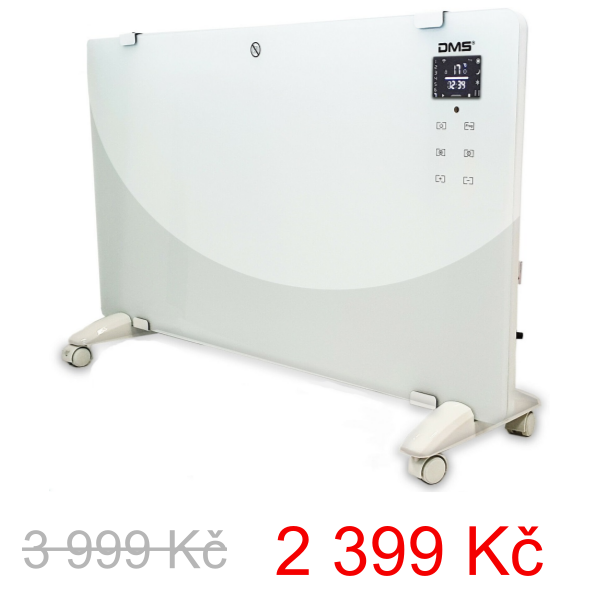 Teplovzdušný konvektor DMS Germany GKW-2000W / bílý / časovač / Wi-fi / dálkové ovládání / 2000W - 3 999 Kč