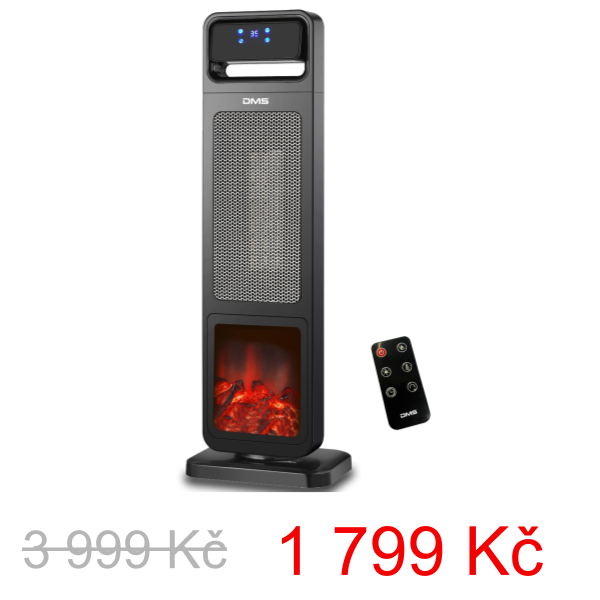 Věžový keramický ohřívač DMS® TKH-01 s ventilátorem - 3 999 Kč