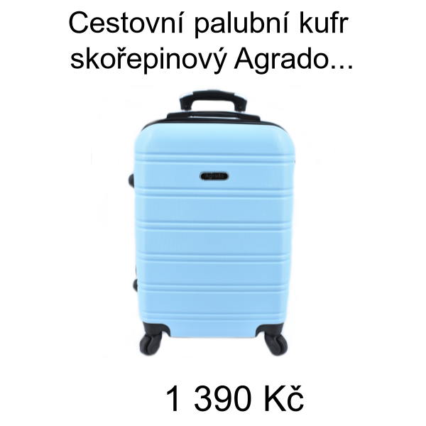 Cestovní palubní kufr skořepinový Agrado (S) 48l - světle modrá - 1 390 Kč