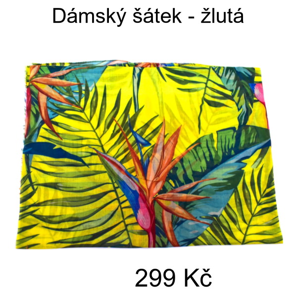 Dámský šátek - žlutá - 299 Kč
