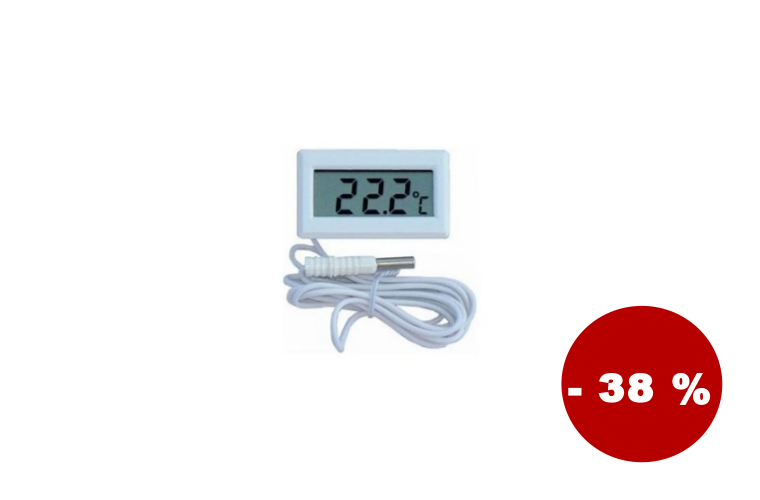 Digitální teploměr Hutermann s externím čidlem (-50°C až +110°C) Barva: Bílá - 159 Kč