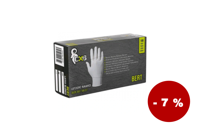 Bert Latexové rukavice bílé, balení 100ks Varianta: Velikost 7 - 299 Kč
