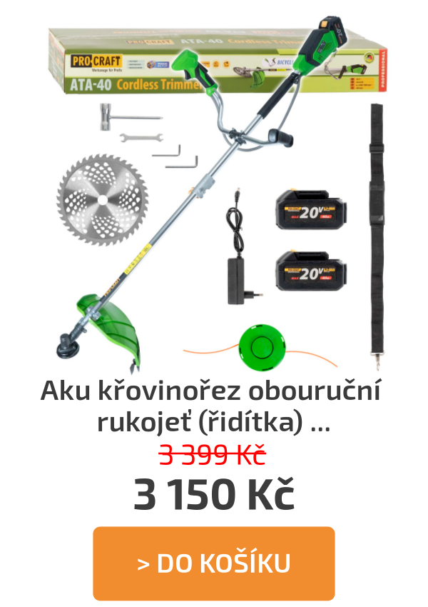Aku křovinořez obouruční rukojeť (řidítka) Procraft ATA-40C | ATA-40C AKCE - 3 399 Kč