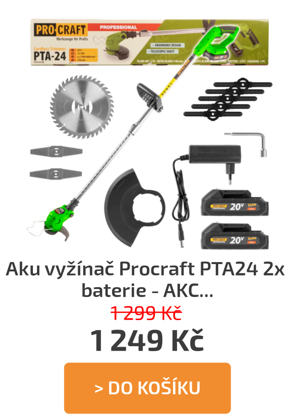 Aku vyžínač Procraft PTA24 2x baterie - AKCE - 1 299 Kč