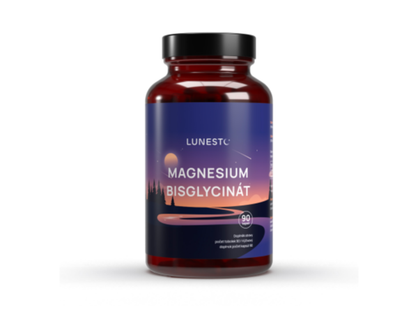 Lunesto Magnesium Bisglycinát, 650 mg, Hořčík 130 mg & Vitamín B6, 90 kapslí - 327 Kč