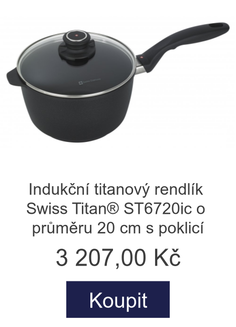 Indukční titanový rendlík Swiss Titan® ST6720ic o průměru 20 cm s poklicí - 3 207 Kč