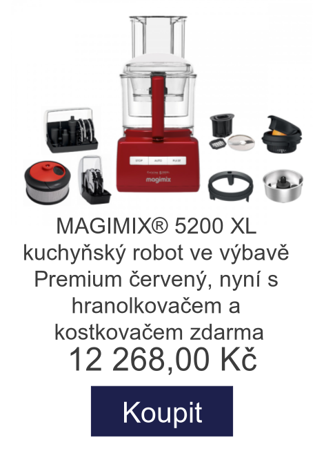 MAGIMIX® 5200 XL kuchyňský robot ve výbavě Premium červený, nyní s hranolkovačem a kostkovačem zdarma - 12 268 Kč