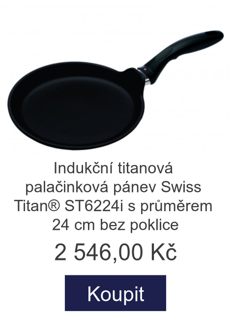 Indukční titanová palačinková pánev Swiss Titan® ST6224i s průměrem 24 cm bez poklice - 2 546 Kč