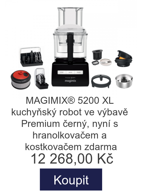 MAGIMIX® 5200 XL kuchyňský robot ve výbavě Premium černý, nyní s hranolkovačem a kostkovačem zdarma - 12 268 Kč