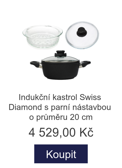 Indukční kastrol Swiss Diamond s parní nástavbou o průměru 20 cm - 4 529 Kč