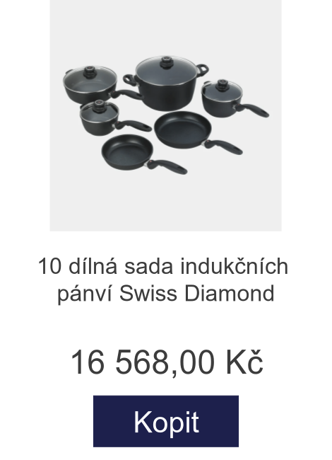 10 dílná sada indukčních pánví Swiss Diamond - 16 568 Kč
