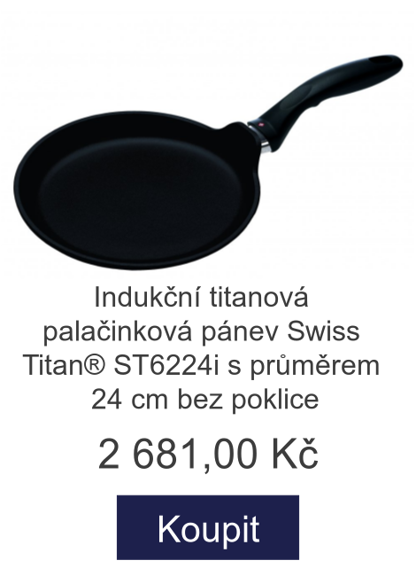 Indukční titanová palačinková pánev Swiss Titan® ST6224i s průměrem 24 cm bez poklice - 2 681 Kč