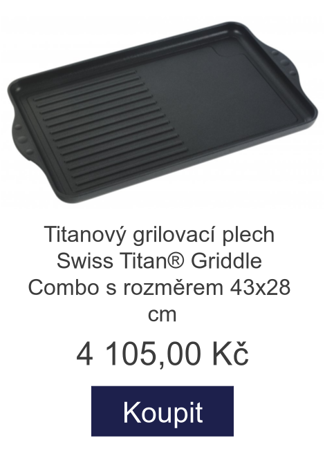 Titanový grilovací plech Swiss Titan® Griddle Combo s rozměrem 43x28 cm - 4 105 Kč