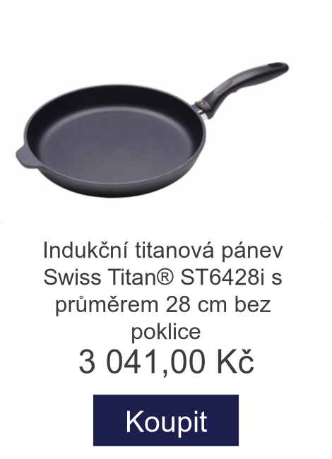 Indukční titanová pánev Swiss Titan® ST6428i s průměrem 28 cm bez poklice - 3 041 Kč