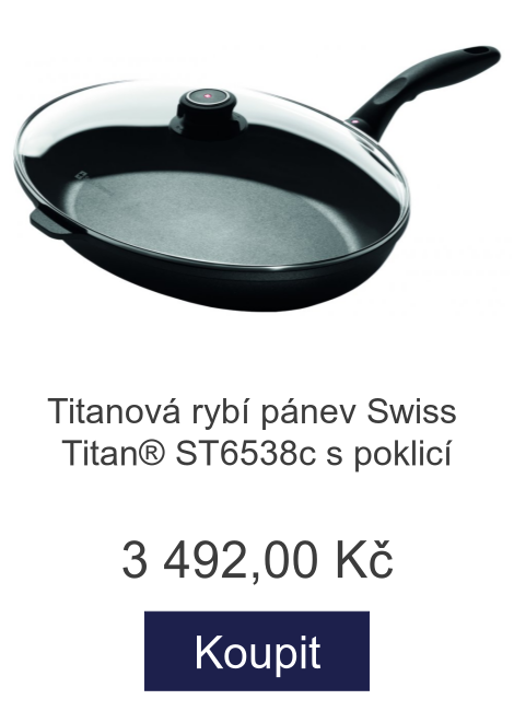 Titanová rybí pánev Swiss Titan® ST6538c s poklicí - 3 492 Kč