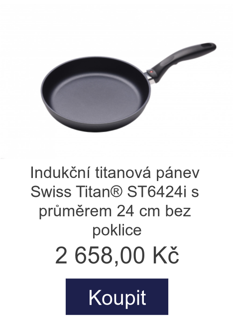 Indukční titanová pánev Swiss Titan® ST6424i s průměrem 24 cm bez poklice - 2 658 Kč