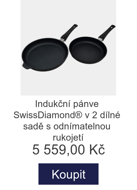 Indukční pánve SwissDiamond® v 2 dílné sadě s odnímatelnou rukojetí - 5 559 Kč