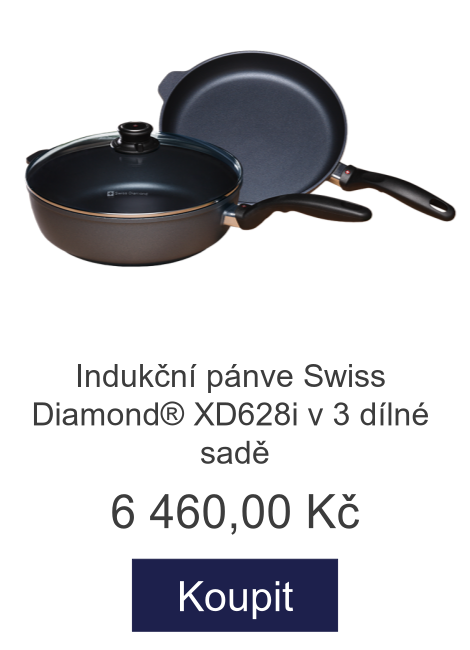 Indukční pánve Swiss Diamond® XD628i v 3 dílné sadě - 6 460 Kč