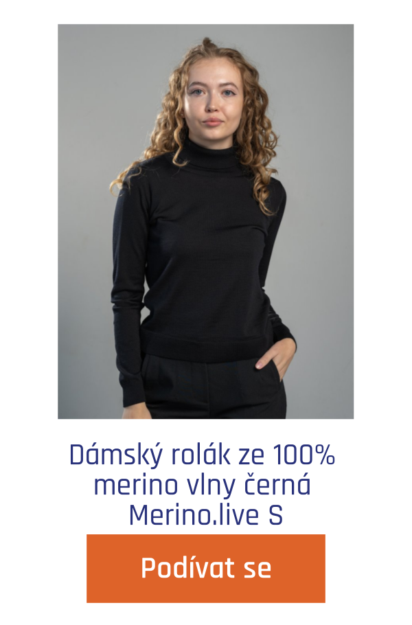 Dámský rolák ze 100% merino vlny černá Merino.live S - 3 321 Kč