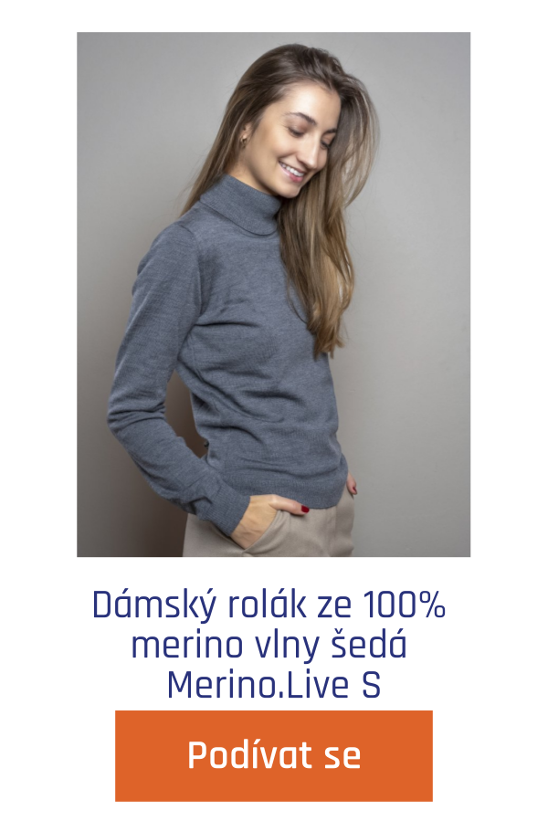 Dámský rolák ze 100% merino vlny šedá Merino.Live S - 3 321 Kč