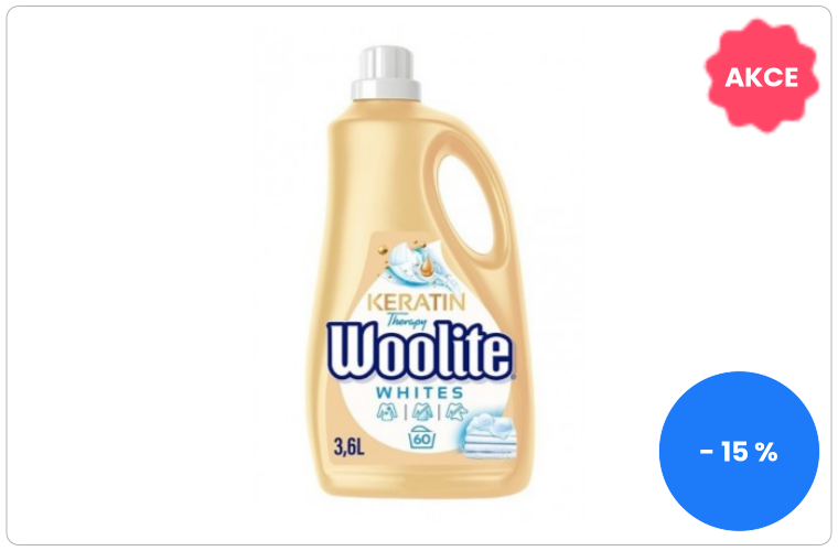Woolite Keratin Therapy Whites tekutý prací gel 60 praní 3,6 l - 193 Kč