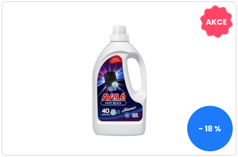 Avrilé Deep Black prací gel na černé prádlo, 40 praní 1,5 l - 110 Kč