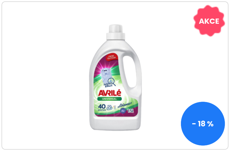 Avrilé Universal prací gel univerzální, 40 praní 1,5 l - 110 Kč