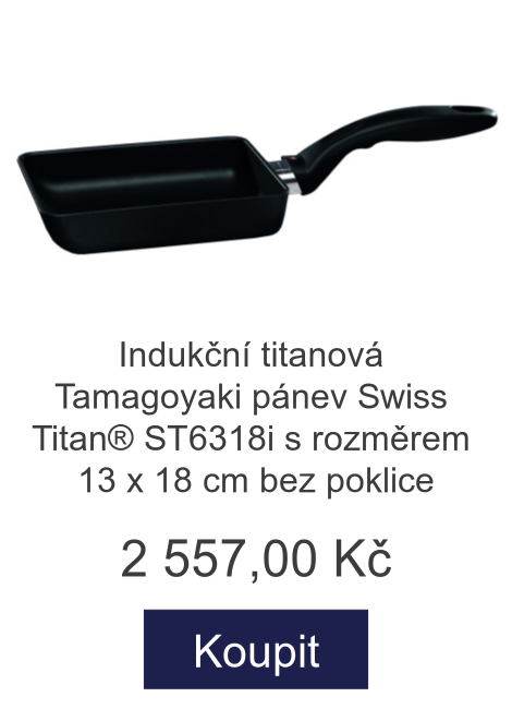 Indukční titanová Tamagoyaki pánev Swiss Titan® ST6318i s rozměrem 13 x 18 cm bez poklice - 2 557 Kč