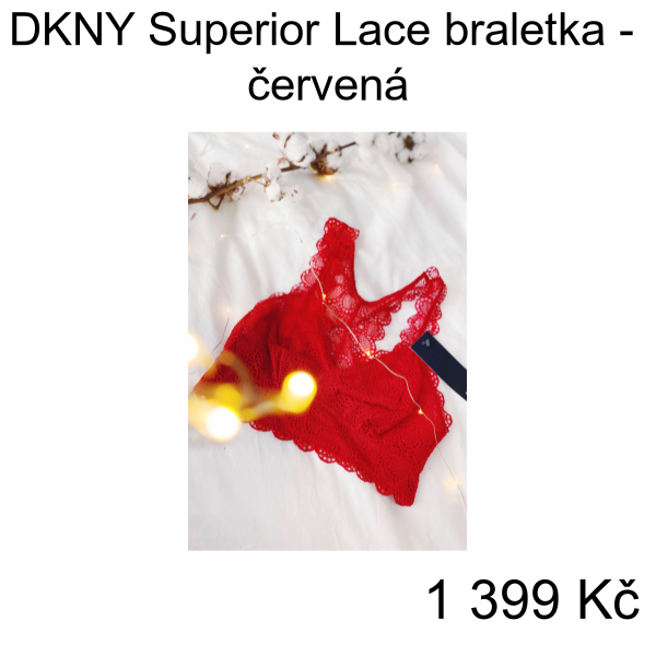 DKNY Superior Lace braletka - červená - Velikost: S - 1 399 Kč