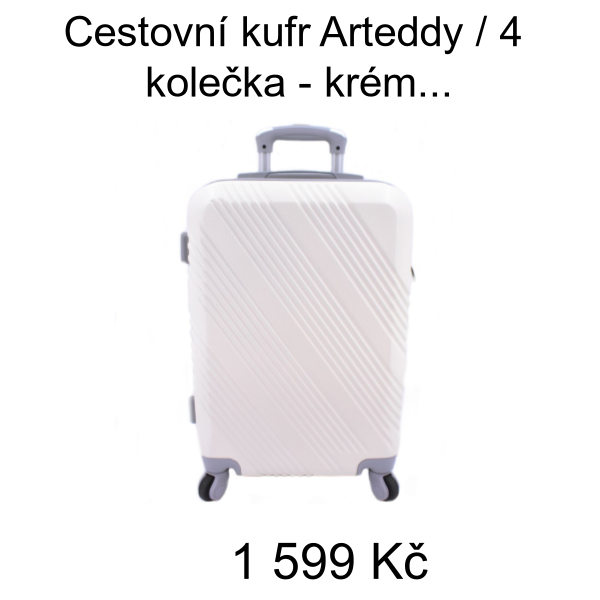 Cestovní kufr Arteddy / 4 kolečka - krémová (L) 90l - 1 599 Kč
