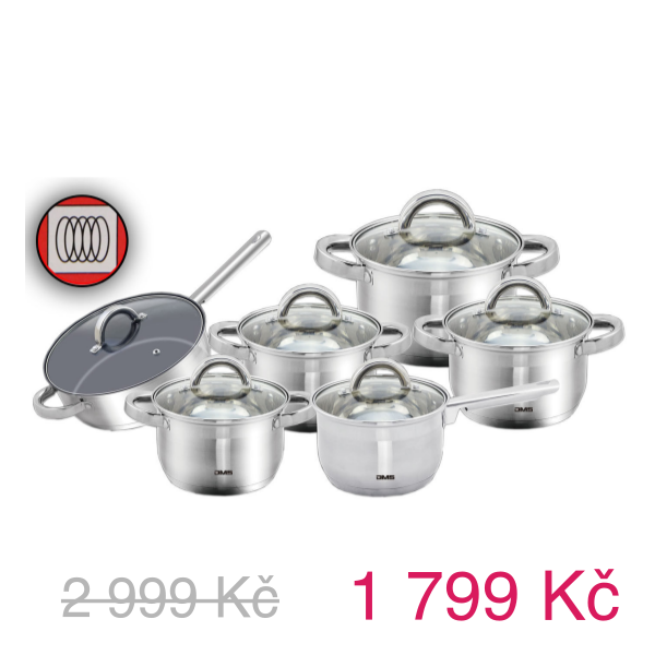 DMS Germany TSE2012C sada nerezových hrnců / 12 dílů - 2 999 Kč