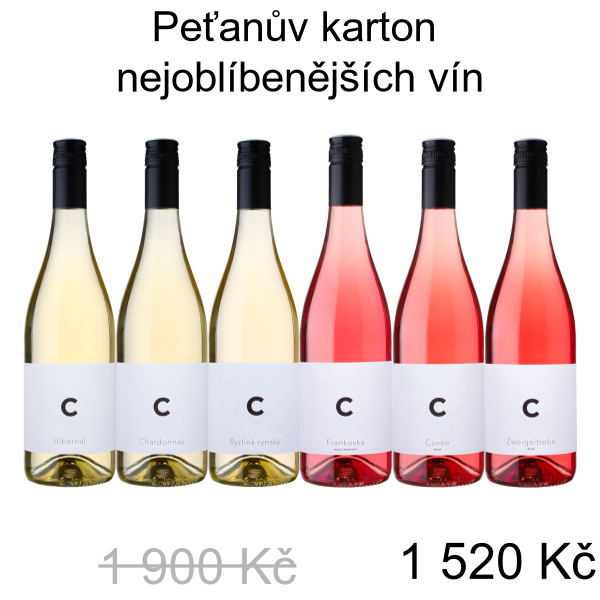 Peťanův karton nejoblíbenějších vín - 1 900 Kč