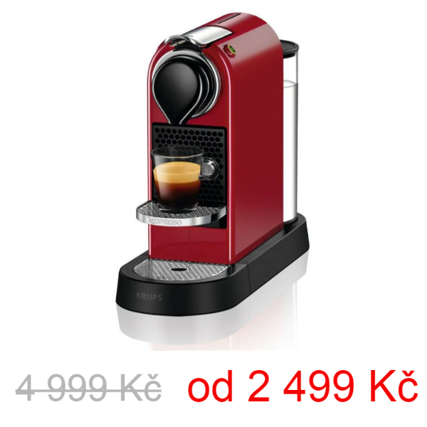Kapslový kávovar Espresso Krups Nespresso Citiz XN741510 / červená / ZÁNOVNÍ - 4 999 Kč