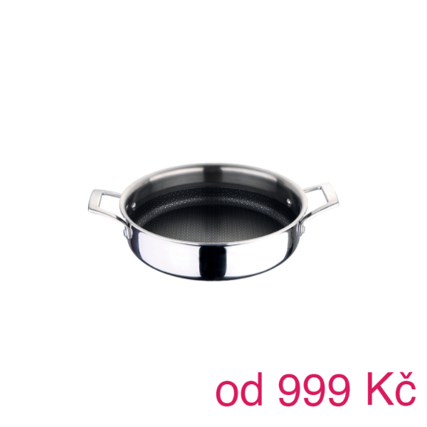 Servírovací pánev z nerezové oceli Hi-Tech 3 Masterpro / 24 x 6,5 cm / stříbrná - 1 999 Kč