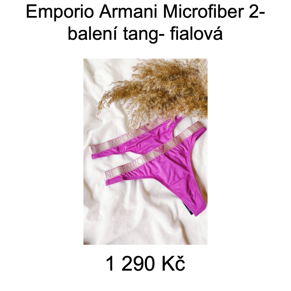 Emporio Armani Microfiber 2-balení tang- fialová - Velikost: M - 1 290 Kč