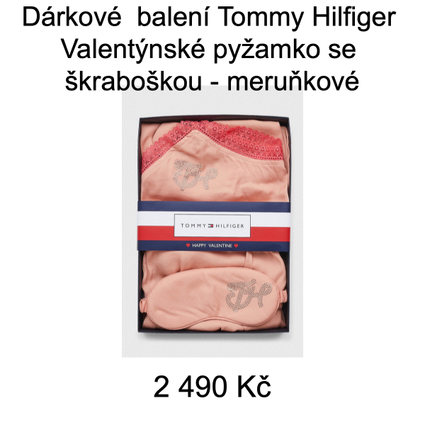 Dárkové  balení Tommy Hilfiger Valentýnské pyžamko se škraboškou - meruňkové - Velikost: M - 2 490 Kč