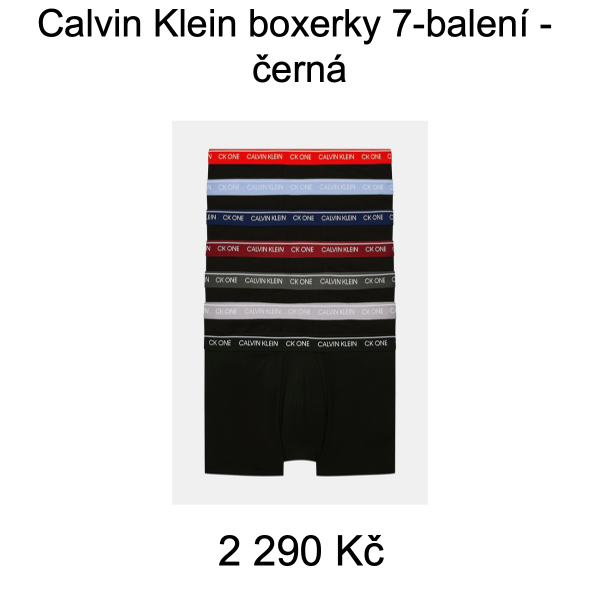 Calvin Klein boxerky 7-balení - černá - Velikost: M - 2 290 Kč