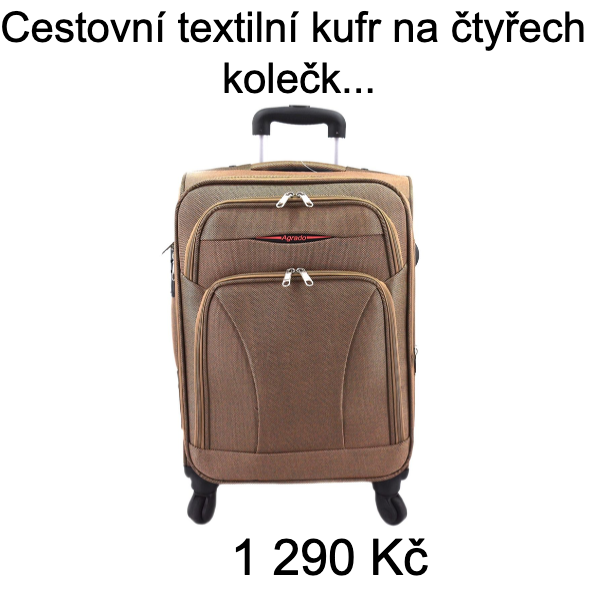 Cestovní textilní kufr na čtyřech kolečkách Agrado (XS) 35l - béžová - 1 290 Kč