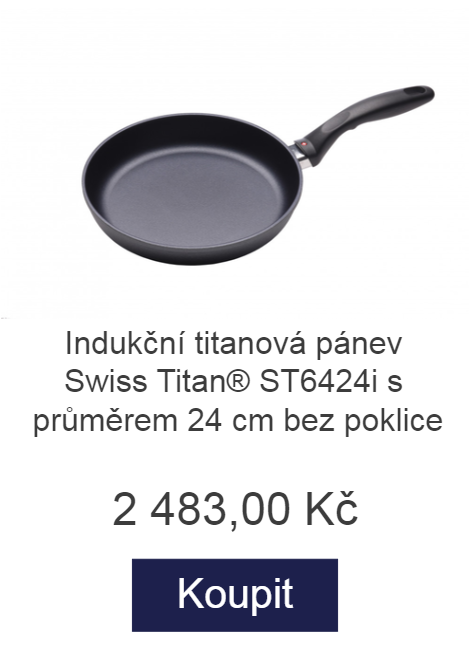 Indukční titanová pánev Swiss Titan® ST6424i s průměrem 24 cm bez poklice - 2 483 Kč